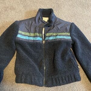 4T Splendid Navy Sherpa Jacket with Striped Accents